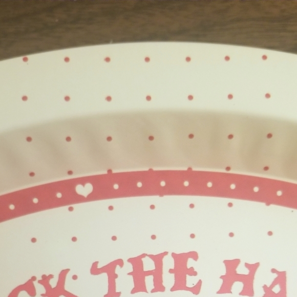 2 13 Inch Tin Christmas Cookie Trays with Deck the Halls with Bears and Holly - Picture 4 of 6